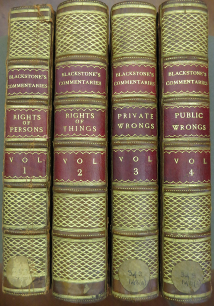 Commentaries on the Laws of England. In Four Books